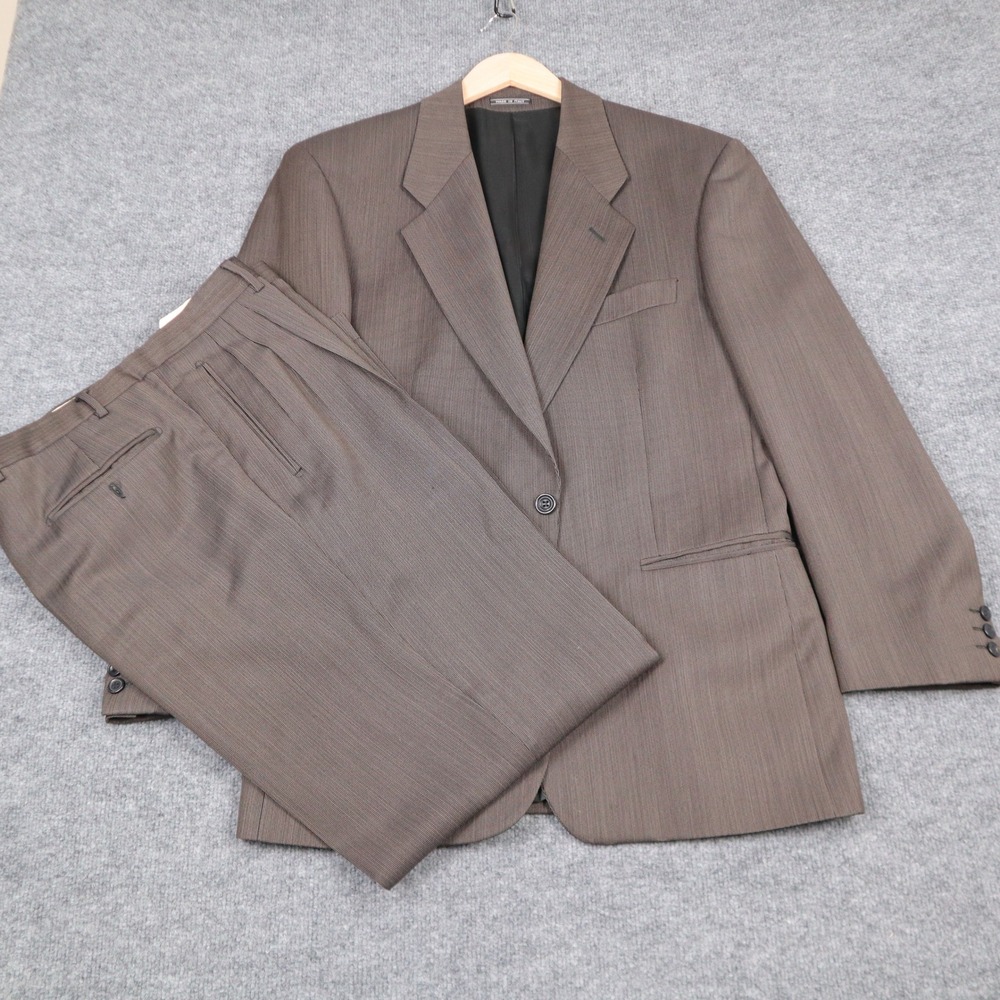Studio Milano Ermenegildo Zegna Wool Suit Mens 50R Made in Italy 2 Button READ